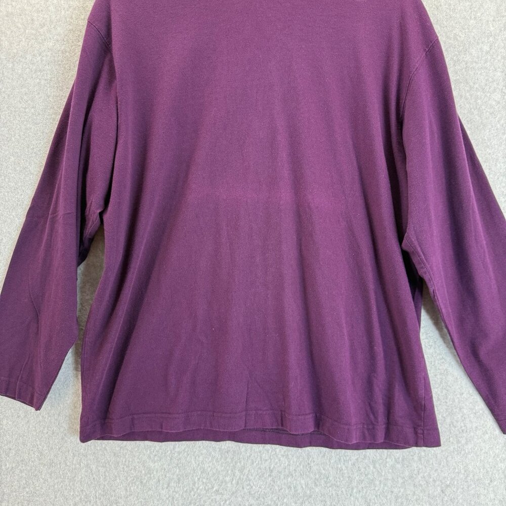 Eddie Bauer Womens Purple Cotton Long Sleeve Crewneck Shirt Basic Top Size Large - Picture 4 of 10